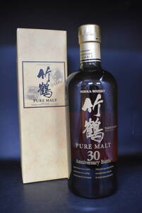 WW12-32 【未開栓】 竹鶴 NIKKA WHISKY ニッカ ウイスキー ピュアモルト 30 Anniversary Bottle 700ml 43％ 箱付き 総重量約1038g 現状品