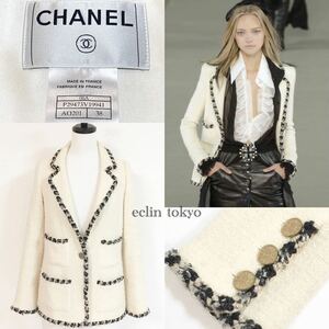 【E2743】新品同様！CHANEL シャネル《超レアvintage》ランウェイ着用！最高級ツイード 4つポケット ジャケット ココマーク 金ボタン