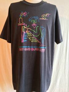 80-90s【希少/レア/珍品,USA製アメリカ購入】JOHNLENNON(ジョンレノン)ピアノデザインXLオフィシャルTシャツ古着,ヴィンテージ,ビートルズ