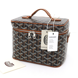 ゴヤール GOYARD ミューズ ヴァニティケース バニティバッグ ブラウン イエロー【中古】Sランク