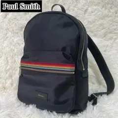 Paul Smith ポールスミス マルチストライプ リュック ナイロン 黒