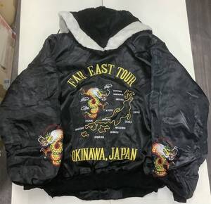 デッドストック90ｓ80s ヴィンテージスカジャン　新品デッドストック FAREAST TOURスカ OKINAWA JAPAN おきなわサテンジャケット