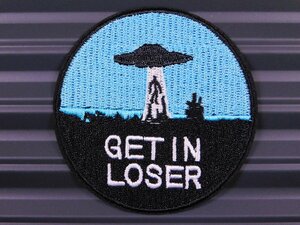 ◆送料\110◆【GET IN LOSER】※《アイロン刺繍ワッペン／UFO・捕獲》　アメリカン雑貨　刺繍ワッペン　アイロンワッペン