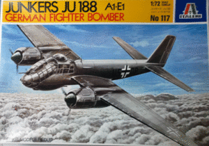 イタレリ/1/72/ドイツ空軍ユンカースJu-188 A-1/E-1双発爆撃機/戦闘機/未組立品