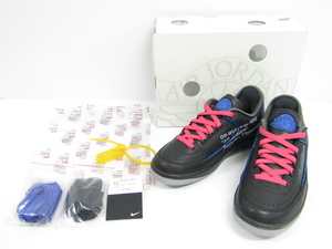 OFF-WHITE × NIKE WMNS AIR JORDAN 2 RETRO LOW SP BLACK/VARSITY ROYAL/DJ4375-004 SIZE:24.5cm ナイキ スニーカー 靴 ≡SH6519