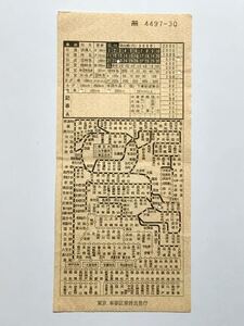 【希少品セール】国鉄 車内地図式乗車券 (横浜→急行券200kmまで) 東京車掌区乗務員発行 4497-30