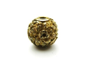 【7707】堤物　明治時代　金工　草花彫　お締め（初品・買取品）