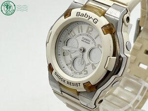 BA0600423　△ CASIO カシオ Baby-G ベビーＧ BGA-110 レディース ラウンド クォーツ ホワイト QUARTZ QZ 腕時計 現状品