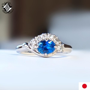 サファイア コーンフラワーブルー リング ダイヤモンド 指輪 プラチナ PT900 天然