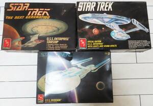 STAR TREK U.S.S EXCELSIOR ENTERPRISE WITH LIGHTS AND SOUND STARSHIP 3点 まとめ ジャンク プラモデル フィギュア