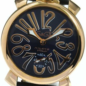 ガガミラノ GaGa MILANO 5011.05S マヌアーレ48MM スモールセコンド 手巻き メンズ 良品 保証書付き_765678【ev15】