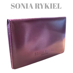 １円〜【未使用級】SONIA RYKIEL ソニアリキエル 名刺入れ カードケース パスケース レザー 二つ折り 希少 レア