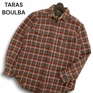 TARAS BOULBA タラスブルバ 秋冬 ウール★ 長袖 ワーク チェック シャツ Sz.M　メンズ アウトドア 日本製　C4T08329_9#B