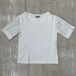 MARGARET HOWELL マーガレット ハウエル 異素材 ドッキング プルオーバー ブラウス サイズ 2 ホワイト カットソー 半袖 T shirt 611