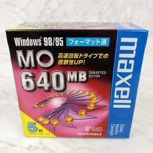 送料無料 未使用 maxell マクセル 3.5型 光磁気ディスク MO 640MB Windows 98/95 フォーマット済 MA-M640.WIN.B5p 5枚入パック/MOディスク