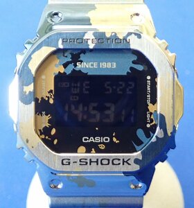 ◎CASIO　カシオ　G-SHOCK　腕時計　GM-5600SS-1JM　ブルー系迷彩　Gショック　デジタル　5600シリーズ　稼働品