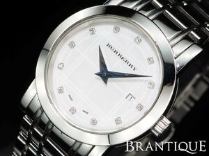 BURBERRY バーバリー BU1370 12PD シェル 文字盤 SS 両開きブレス デイト ブランド USED 稼働品 レディース 腕時計 「24181」