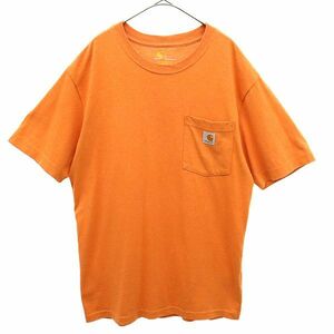 カーハート ワッペン 半袖 Tシャツ S オレンジ Carhartt メンズ