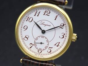 1円～! 稼動品★正規品 LONGINES ロンジン クラシック スモールセコンド 手巻き ホワイトダイヤル 純正尾錠 メンズ腕時計 SSCLG2985