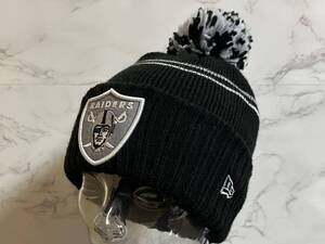 【未使用品】29QA★NEW ERA ニューエラ ポンポンニット×NFL ラスベガス・レイダース Las Vegas Raiders コラボ キャップ《FREEサイズ》