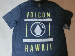 激レア USA購入 【VOLCOM】ボルコム 【GIVEBACK SERIES】【HAWAII VOLCOM STONE 】ハワイ諸島 ロゴプリントTシャツUS Sサイズ ブルー