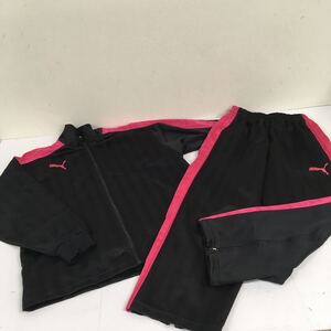 送料無料★PUMA プーマ★ジャージ 上下セット　セットアップ★黒ピンク★Sサイズ　メンズ#61030sbk