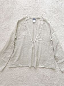 KristenseN size2 イタリア製コットンカットソー Vネック ふんわり クリステンセン 長袖Tシャツ ロンT DU NORD