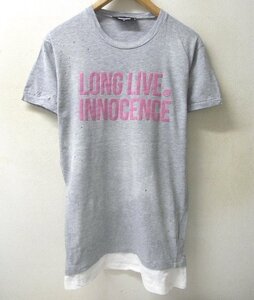 ◆国内正規 DSQUARED2 ディースクエアード 18ss メッセージ 裾切替 Tシャツ グレー サイズM 美