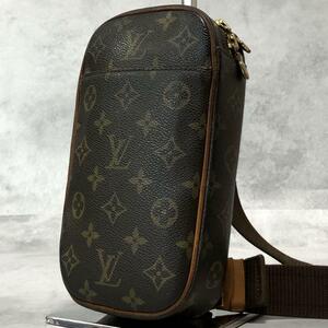 1円 美品 LOUIS VUITTON ルイヴィトン モノグラム ポシェット ガンジュ ショルダーバッグ 斜めがけ ボディバッグ メンズ M51870