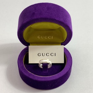 04wy7242▽【1円～】GUCCI　グッチ リング ホワイトゴールド GGアイコンリング 13号 指輪 ユニセックス 750刻印有 ケース・袋付き