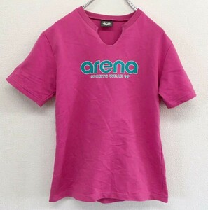 【美品】　arena　アリーナ　半袖Tシャツ　プラクティスシャツ　レディース　Lサイズ　ピンク　デサント