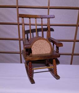 置物 / コースター 木製 椅子 ロッキングチェア 古民家 昭和 レトロ 当時物 esp