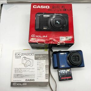 《712》 ★1円スタート★ CASIO EXILIM EX-ZR200 カシオ エクシリム ブルー系 バッテリー 箱 デジカメ 動作未確認