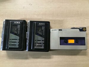 AIWA HS-G39 HS-F1 アイワ ポータブルカセットプレーヤー 3点セット◆ジャンク品 [4575W]