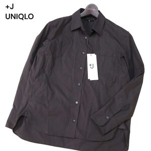 【新品 未使用】 +J UNIQLO ユニクロ × ジルサンダー 通年 長袖 スーピマコットン シャツ Sz.S　レディース ダークグレー　I4T02371_7#C