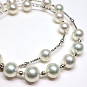 1円〜!!●アコヤ本真珠ネックレス●F 約20.3g 約40.0cm 約8.0-8.5mm珠 pearl necklace パール jewelry EA2/EB0 B350