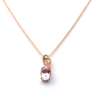 モルガナイト ネックレス 0.62ct ダイヤモンド K18PG 18金ピンクゴールド　22928