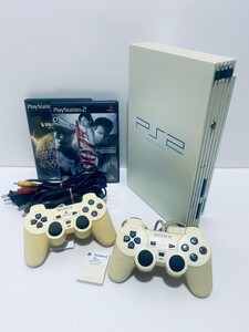 動作品 PS2 本体 プレステ2プレイステーション2PlayStation2 SCPH-50000 白+2台コントローラ+メモリカード+ゲーム セット希少品(Z-16)