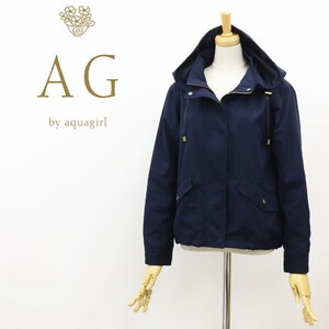 ◆AG by aquagirl アクアガール マウンテン パーカー フーデッド ジャケット 紺 ネイビー S