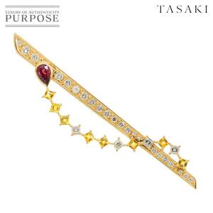 タサキ TASAKI マルチストーン ルビー 0.85ct ブローチ K18 YG イエローゴールド 750 田崎真珠 Brooch【鑑別書付き】 90252650