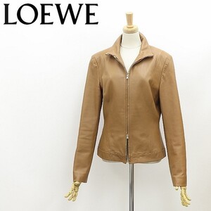 スペイン製●LOEWE ロエベ ナッパレザー ブルゾン ジャケット キャメル 38