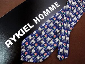 ♪25087D♪状態並品【シマウマ 花 柄】リキエル【RYKIEL】ネクタイ