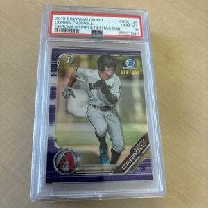 PSA10 2019 BOWMAN DRAFT 1st Base Chrome Purple /250 CORBIN CARROLL D・BUCKS