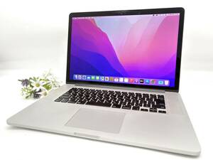 【良品 15.4インチ】Apple MacBook Pro(Retina,15-inch, Mid 2015) A1398 Core i7(4870HQ)/2.5GHz RAM:16GB/SSD:512GB Monterey 動作品