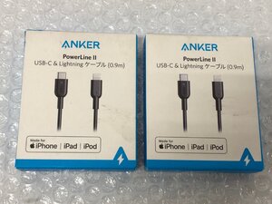 k281□ 【未開封品】 1円～ Anker PowerLine II USB-C ライトニングケーブル 0.9m 2個セット