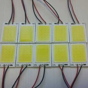 超爆光！LED ルームランプ COB全面発光 10個セット 変換コネクター付き T10 ホワイト /c24