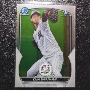 NPB topps　白濱快起　bowman 2023 chrome　 千葉ロッテマリーンズ　レギュラーカード　パラレル　BCP-42