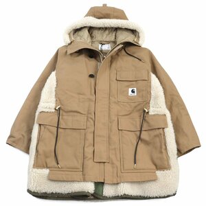 未使用品○サカイ カーハート 23AW 23-03109 M Canvas Parka Siberian ダブルネームロゴ付 コート カーキ 1 ハンガー付き 日本製 正規品