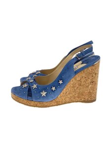 JIMMY CHOO◆ウェッジソール/スタッズ付き/サンダル/38/BLU