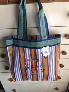 新品タグ付き カラフル刺繍トートバッグ